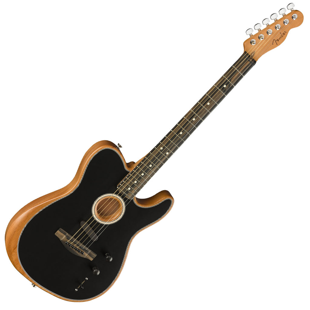 Fender American Acoustasonic Telecaster Electric Guitar in Black - 0972013206
