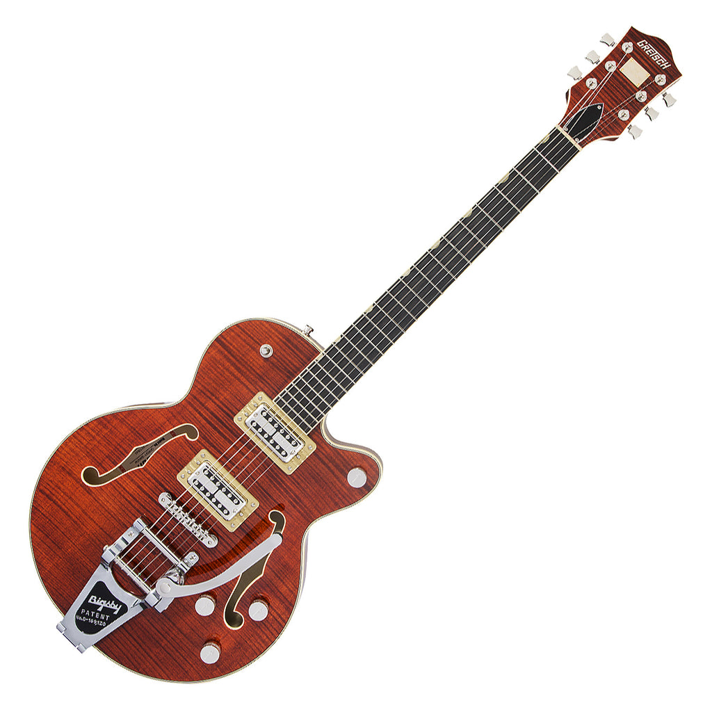 Gretsch G6659TFM Players Edition Flame Maple Broadkaster Jr Hollow Body Bigsby in Bourbon Stain Electric Guitar w/Case - 2401700878