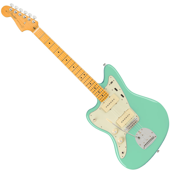 Fender Left Hand American Professional II Jazzmaster Electric Guitar Maple in Mystic Surf Green w/Case - 0113982718