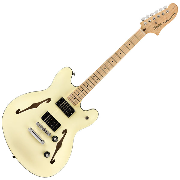 Squier Affinity Starcaster Semi Hollow Body Electric Guitar Maple in Olympic White - 0370590505