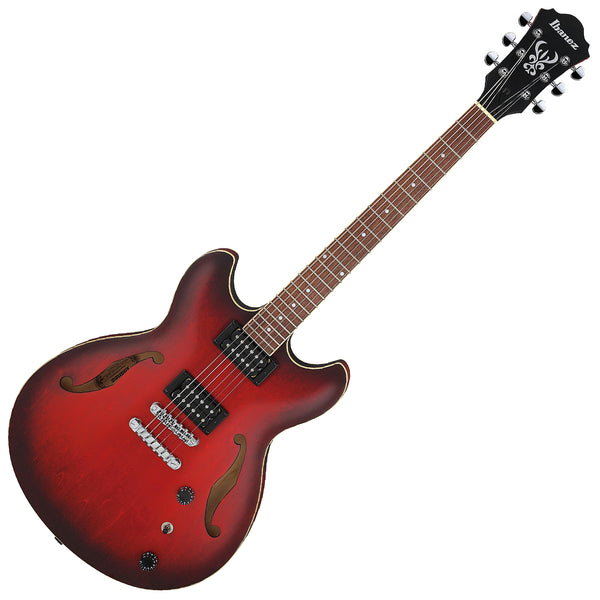 Ibanez Artcore Hollow Body Electric Guitar in Sunburst Red Flat - AS53SRF
