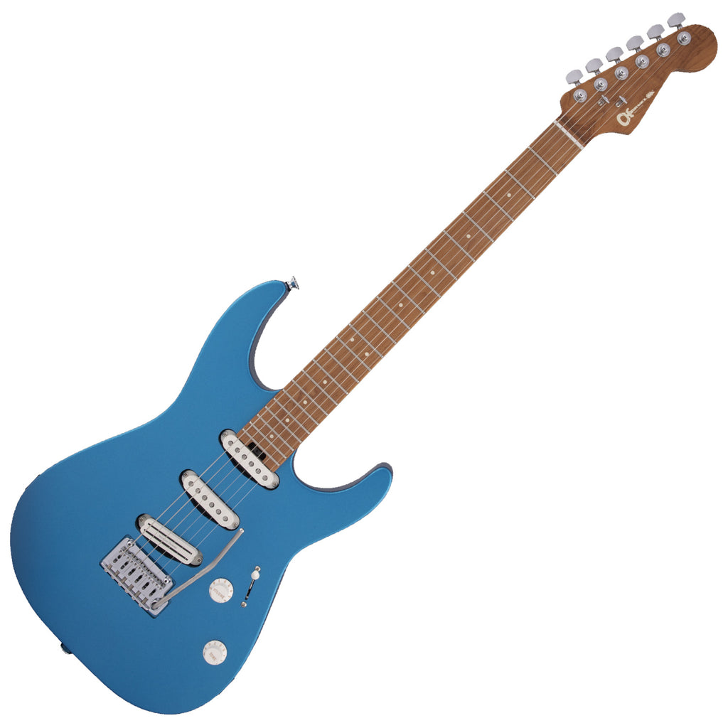 Charvel Pro Mod DK22 Electric Guitar SSS 2 Point Tremolo Caramelized Maple in Electric Blue - 2969026527