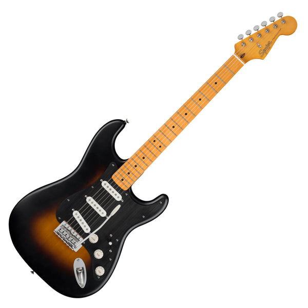 Squier 40th Ann Stratocaster Electric Guitar Maple Anodized Black Pickguard Swin in Two Tone Sunburst - 0379511503