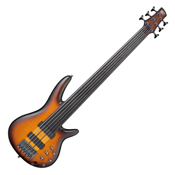 Ibanez SR Electric Bass Workshop 6 String Electric Bass in Fretless in Brown Burst Flat - SRF706BBF