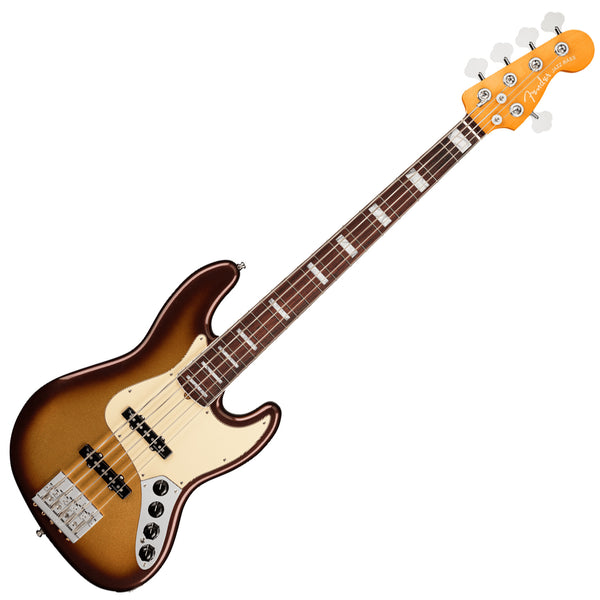 Fender American Ultra Jazz Bass V Electric Bass Rosewood in Mocha Burst w/Case - 0199030732