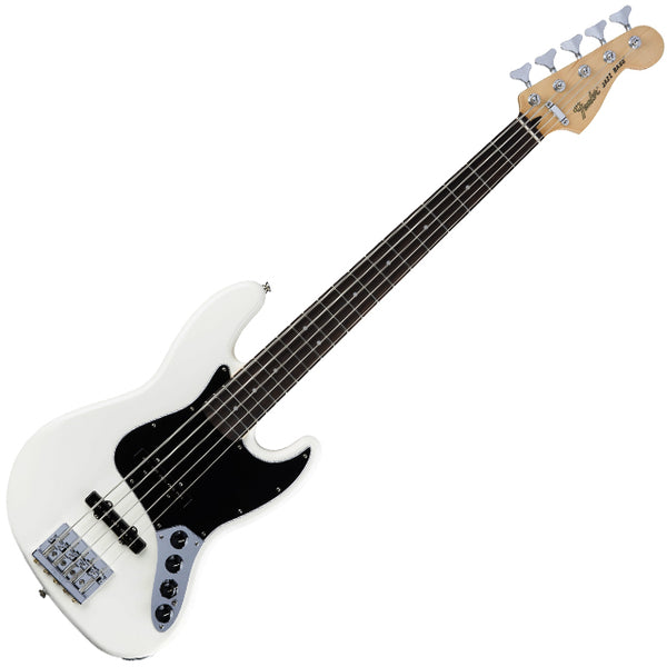 Fender Deluxe Active Jazz Electric Bass V Pau Ferro in Olympic White - 0143613305