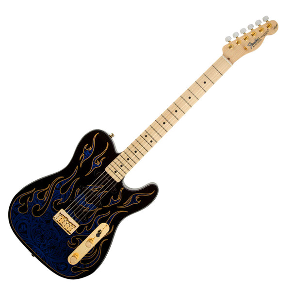 Fender James Burton Telecaster Electric Guitar Maple Fingerboard in Blue Paisley Flames - 0108602888