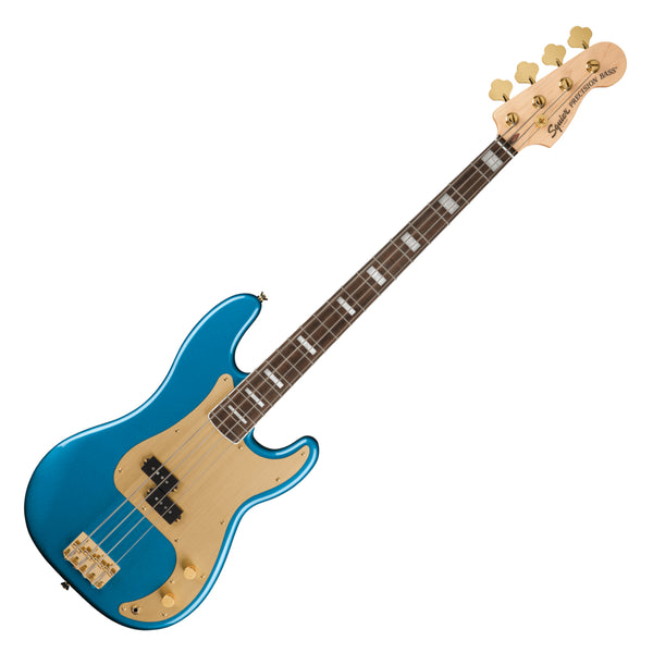 Squier 40th Ann P-Bass Electric Bass Laurel Gold Hardware Gold Pickguard In Lake Placid Blue - 0379430502