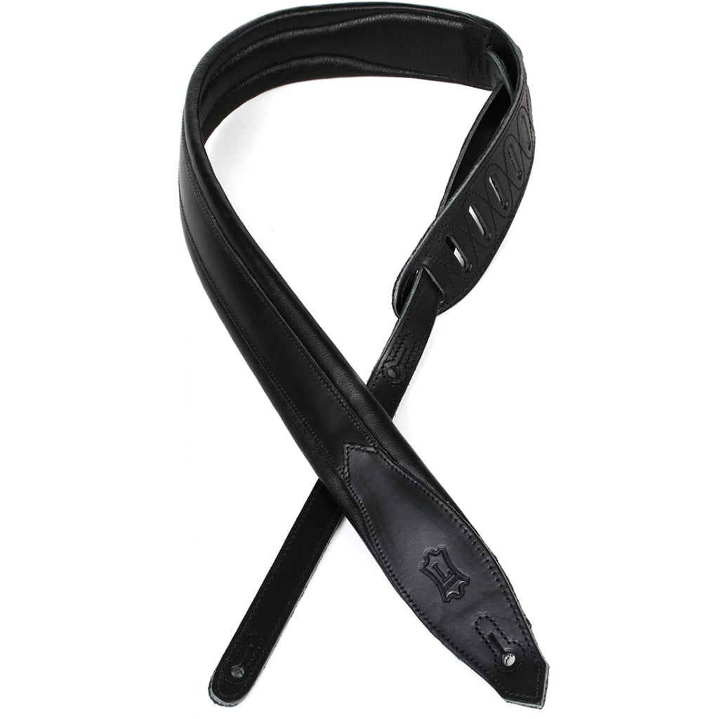 Levys 2" Leather Guitar Strap w/Foam Core in Black - MSS80BLK