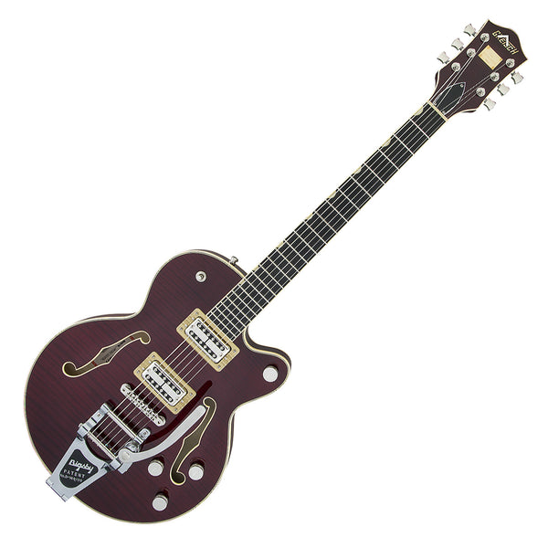 Gretsch G6659TFM Players Edition Flame Maple Broadkaster Jr Hollow Body Bigsby in Dark Cherry Stain Electric Guitar w/Cas - 2401700877