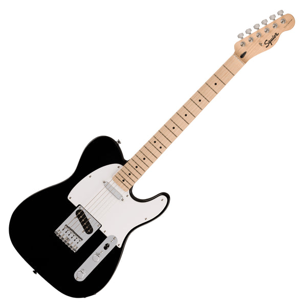Squier Sonic Telecaster Electric Guitar Maple Neck White Pickguard in Black - 0373452506