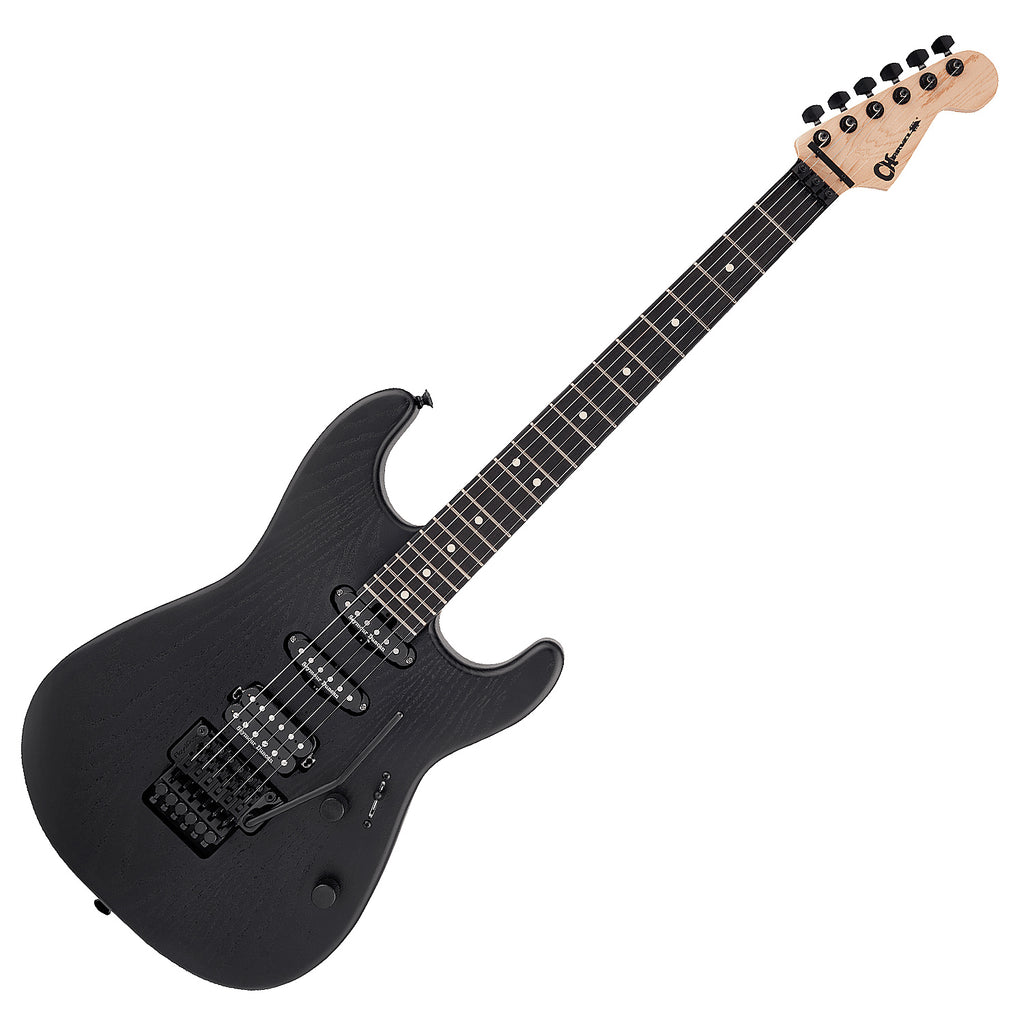 Charvel Pro Mod San Dimas Style 3 Electric Guitar HSS Floyd Ebony in Satin Black Sassafras - 2965803503