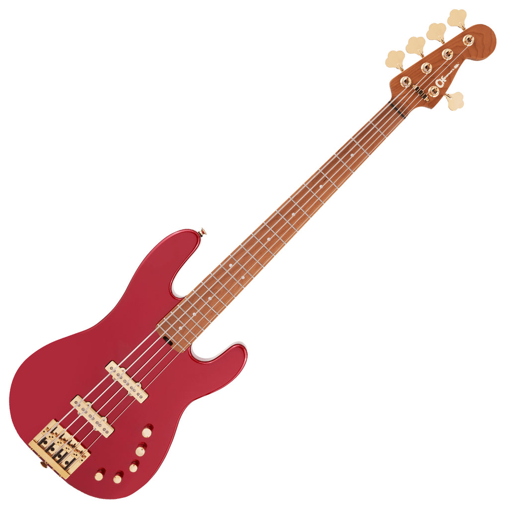 Charvel Pro Mod Electric BassSan Dimas Style JJ 5 String Electric Bass Carmelized Maple Candy Apple Red - 2965079509