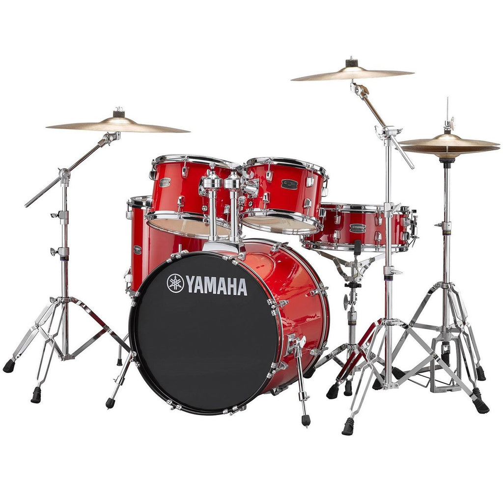 Yamaha Rydeen 5 Piece Drum Kits in Hot Red w/Hardware and Cymbals - RDP2561RD
