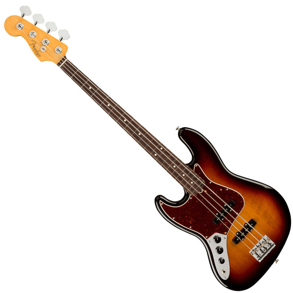 Fender Left Hand American Professional II Jazz Electric Bass Rosewood in 3 Colour Sunburst Hardshell Case - 0193980700