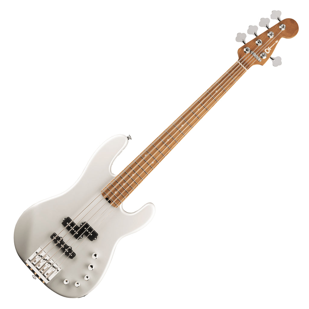Charvel Pro-Mod Electric Bass SD PJ V Caramelized Maple in Platinum Pearl - 2965068576