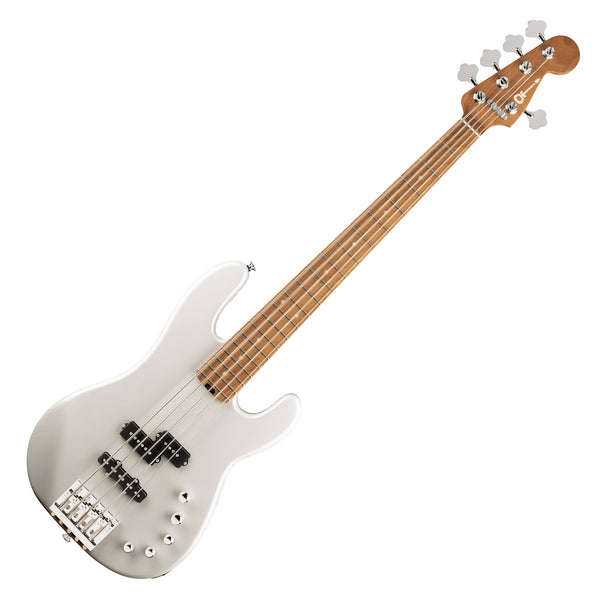 Charvel Pro-Mod Bass Guitar SD PJ V Caramelized Maple in Platinum Pearl - 2965068576