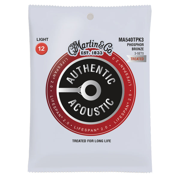 Martin Authentic Acoustic Strings 3 Packs Light 80/20 - MA540TPK3