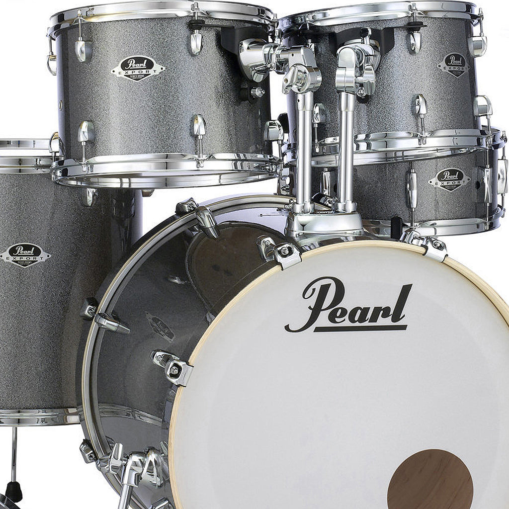 Pearl Export EXX 5 Piece Drumkit & Hardware in Grindstone Sparkle w/Zildjian Cymbal Pack & Throne