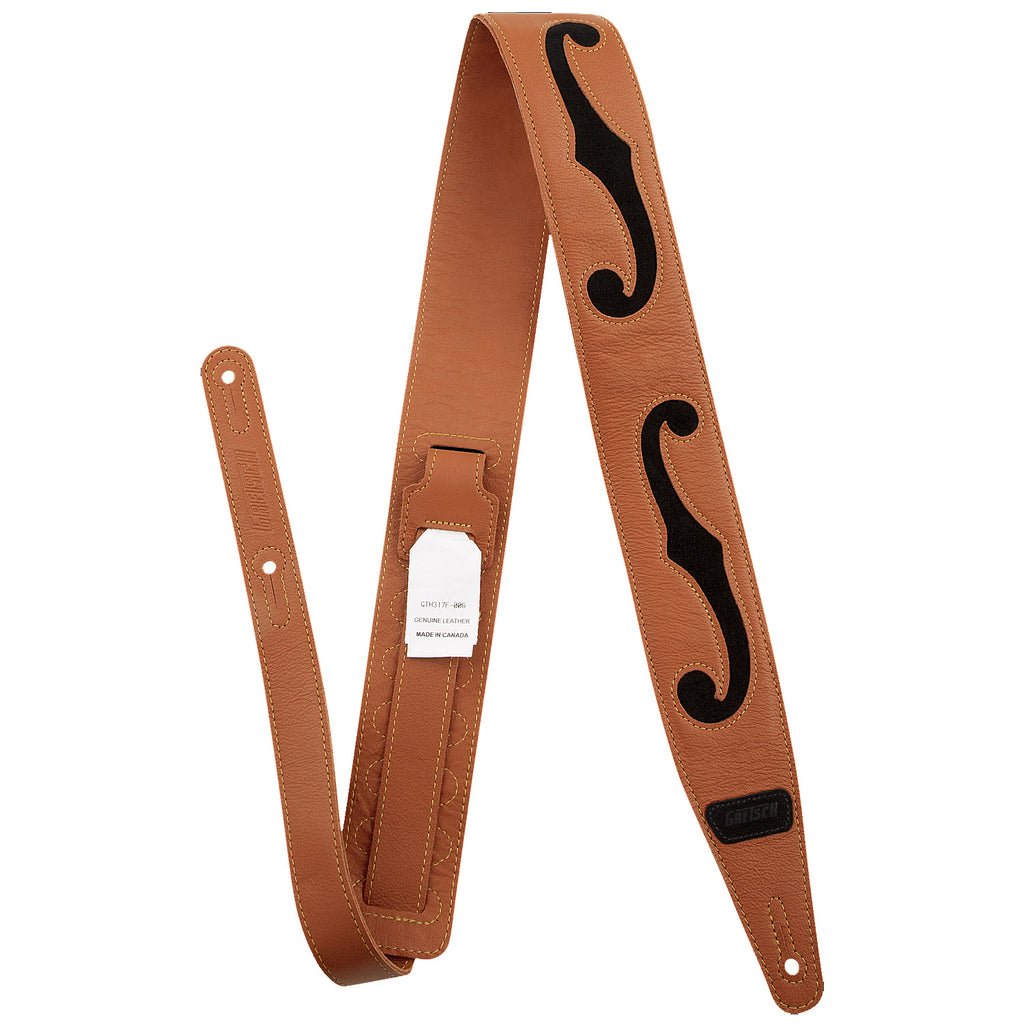 Gretsch F-Holes Leather Guitar Strap in Orange and Black - 9224362100