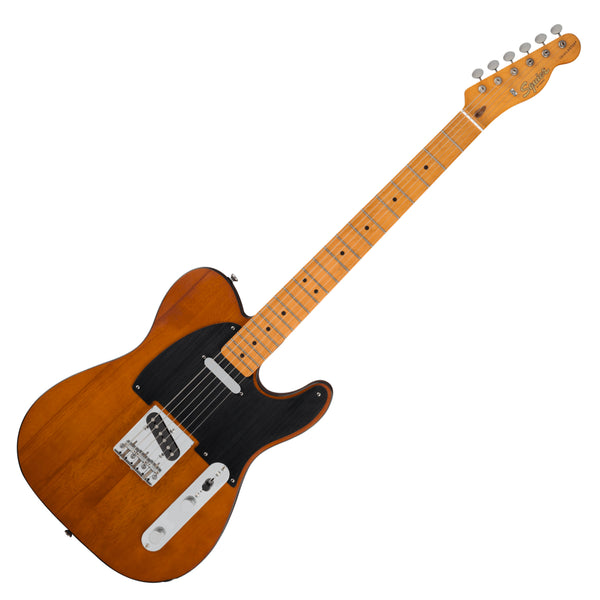Squier 40th Ann Telecaster Electric Guitar Maple Anodized Black Pickguard in Satin Mocha - 0379501529