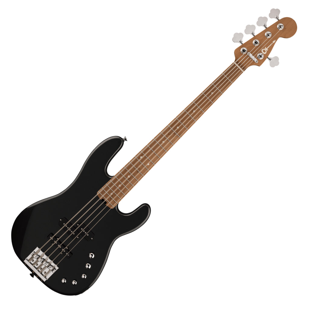 Charvel Pro-Mod Electric Bass SD PJ V Caramelized Maple in Metallic Black - 2965068595