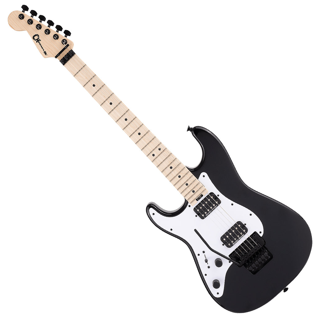 Charvel Pro Mod SO-CAL Style 1 Electric Guitar HH Floyd Maple Left Handed in Gloss Black/White Pickguard - 2968001506