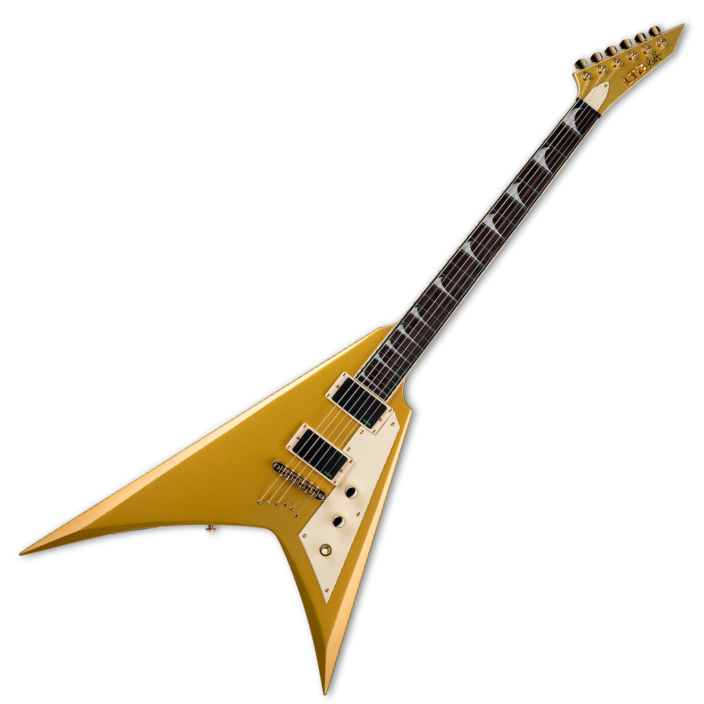 ESP LTD KH-V Kirk Hammett Signature Electric Guitar in Metallic Gold - LKHVMGO