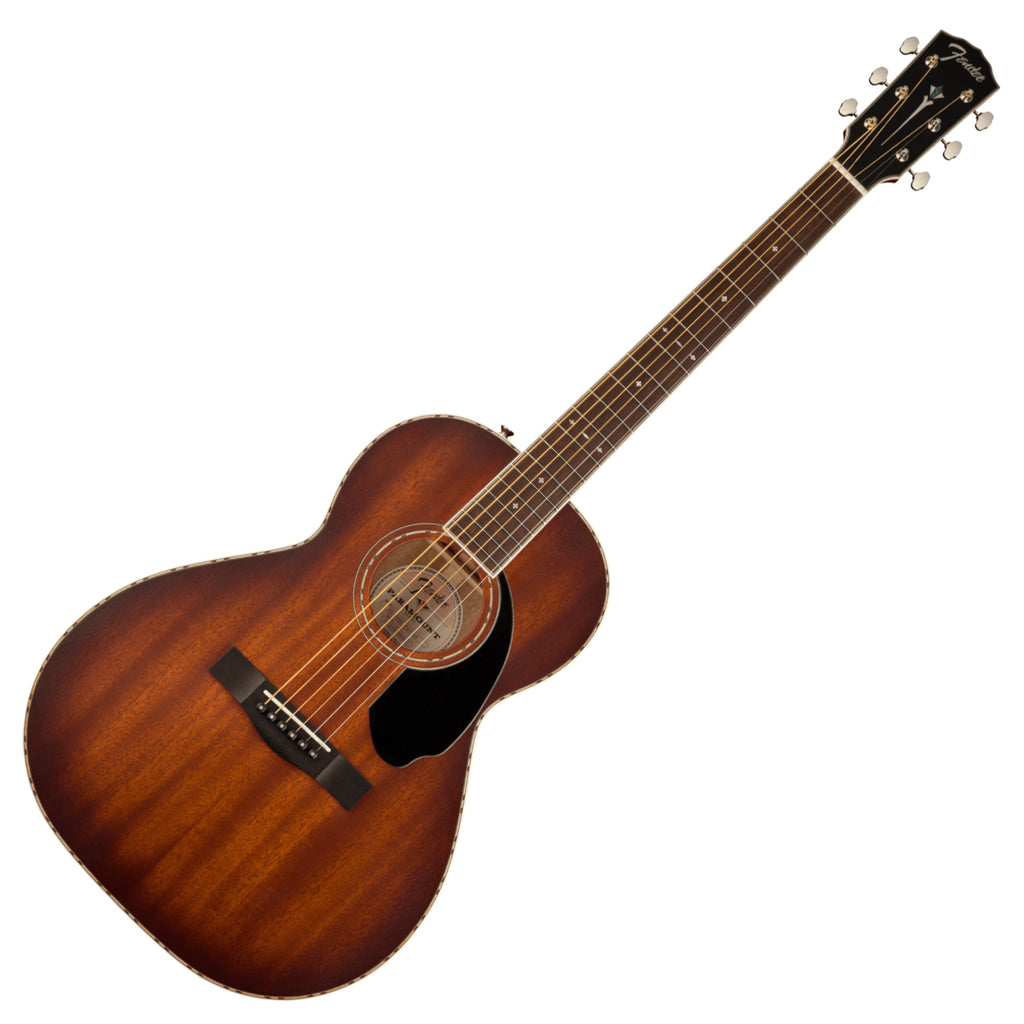 Fender PS-220E Paramount Acoustic Electric Parlor Mahogany In Aged Cognac Burst w/Case - 0970320337