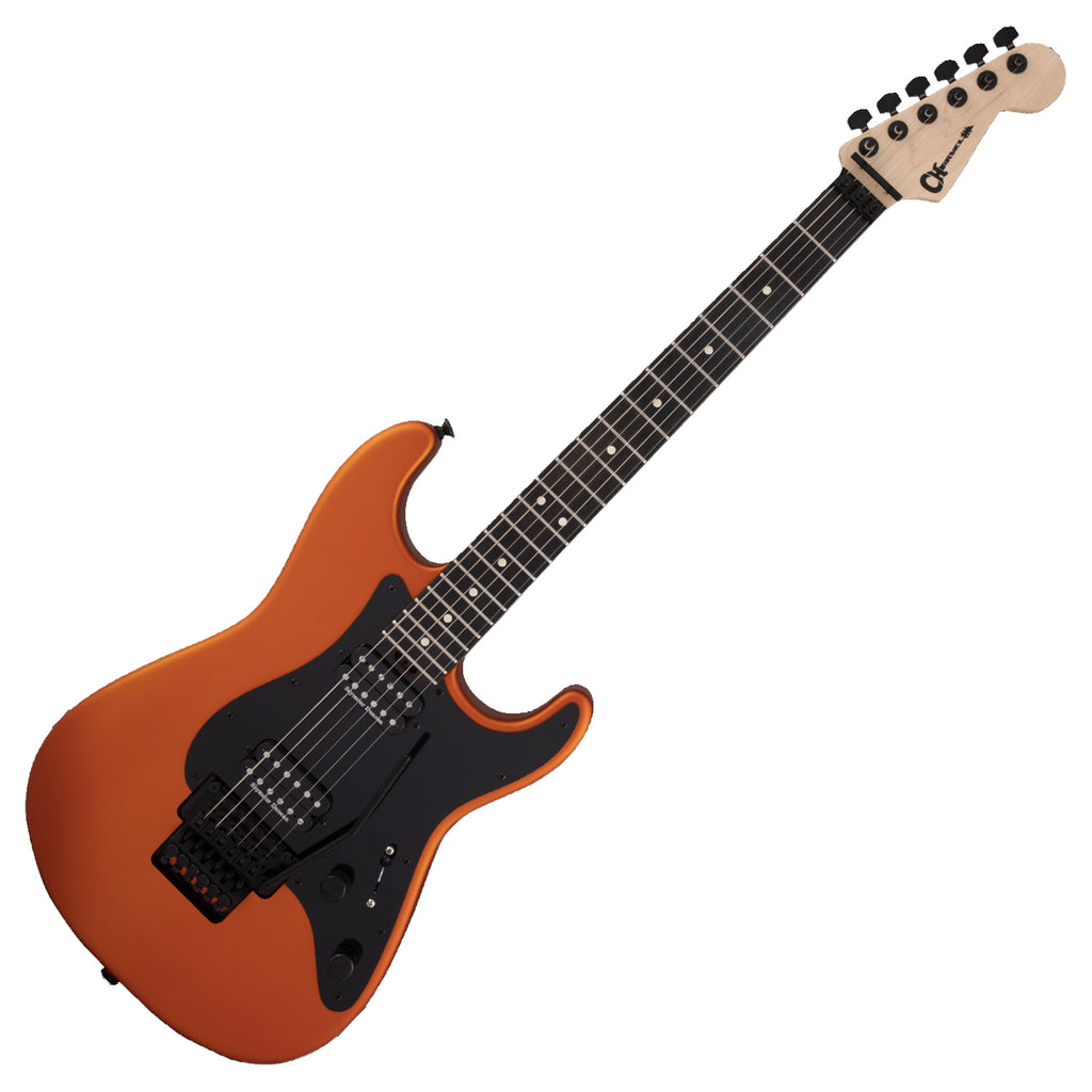 Charvel Pro Mod SC1 Electric Guitar HH Floyd Rose Ebony in Satin Orange Blaze - 2966801528