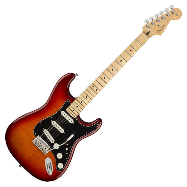 Fender Player Stratocaster Electric Guitar Plus Top Maple Neck in Aged Cherry Burst - 0144552531