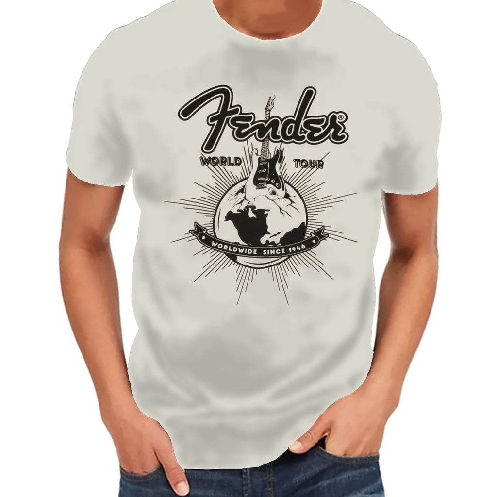 Fender World Tour T-Shirt Vintage White XXL - 9192822806