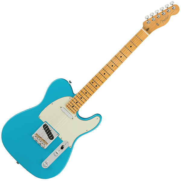 Fender American Professional II Telecaster Electric Guitar Maple in Miami Blue w/Case - 0113942719