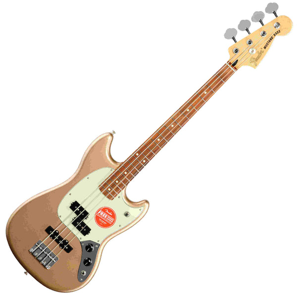 Fender Player Mustang PJ Bass Electric Bass Pau Ferro Fingerboard in Firemist Gold - 0144053553