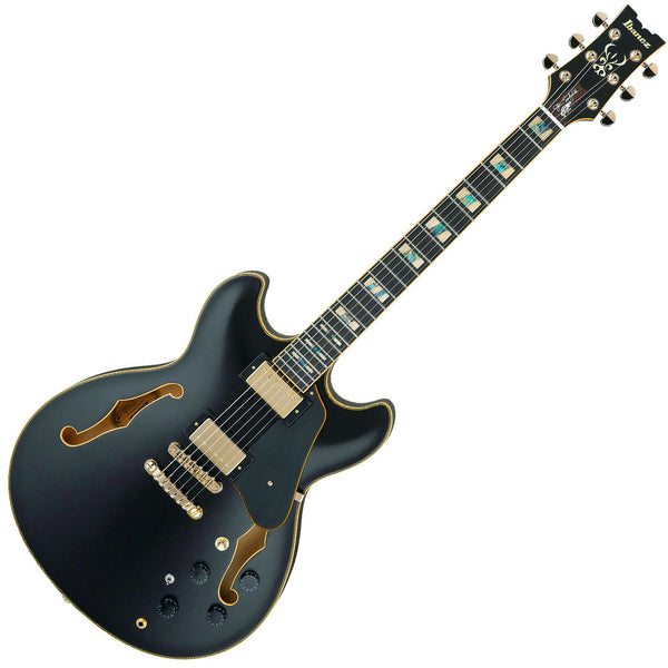 Ibanez John Scofield Signature Semi Hollow Body Electric Guitar in Black Low Gloss - JSM20BKL