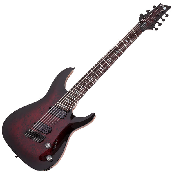 Schecter Omen Elite-7 7 String Multiscale Electric Guitar in Black Cherry Burst - 2462SHC