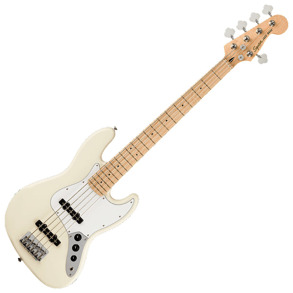 Squier Affinity J Bass V Electric Bass Maple in Olympic White - 0378652505