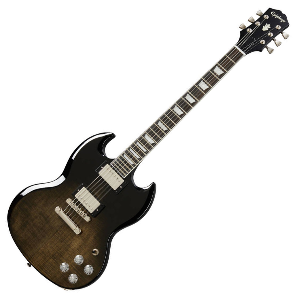 Epiphone SG Modern Figured Electric Guitar in Trans Black Fade - EISMFTBFNH