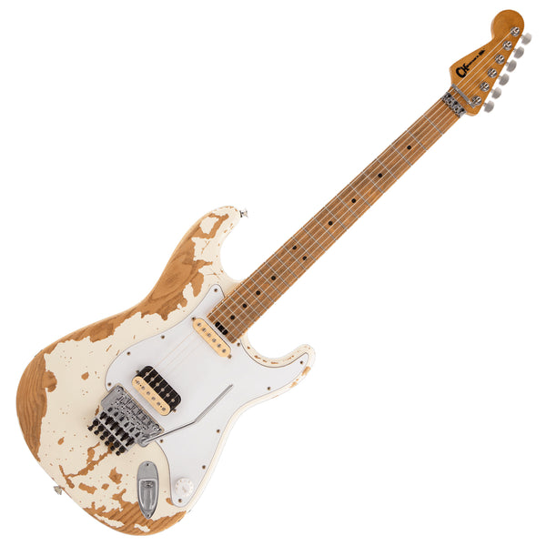 Charvel Pro-Mod SC1 Henrik Danhage Signature Electric Guitar in White Heavy Relic w/Case - 2966035855