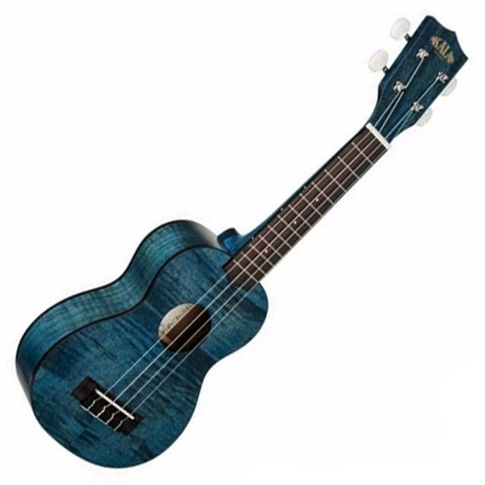 Kala Exotic Mahogany Soprano Ukulele in Trans Blue - KASEMB