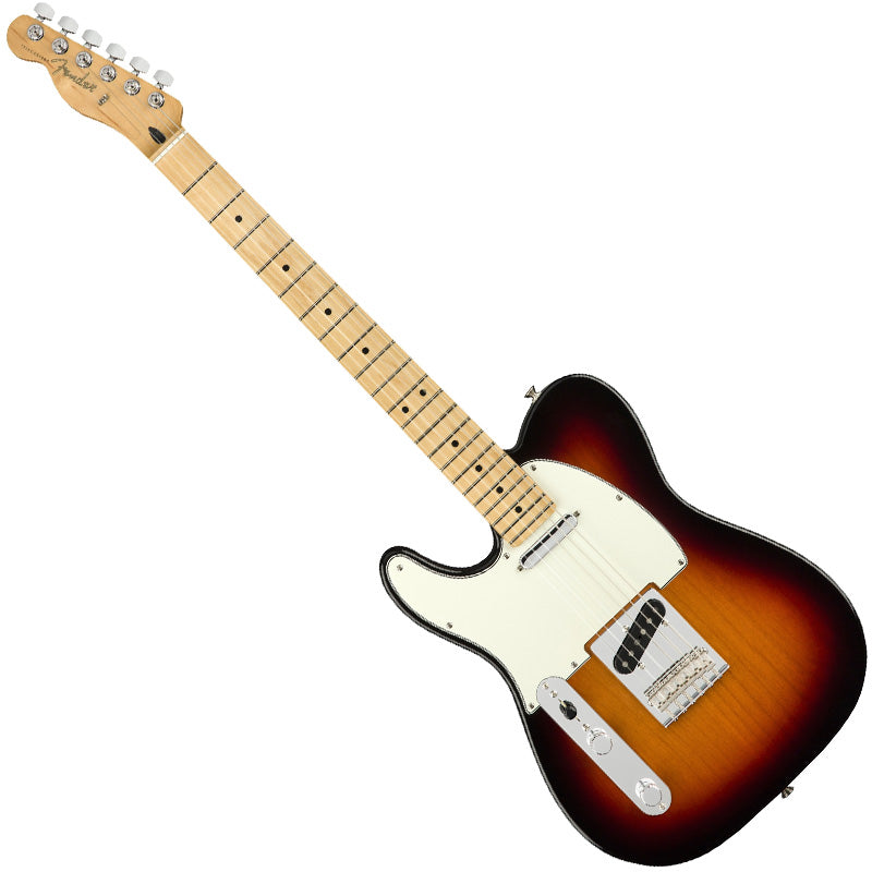 Fender Left Hand Player Telecaster Electric Guitar Maple Neck in 3 Tone Sunburst - 0145222500