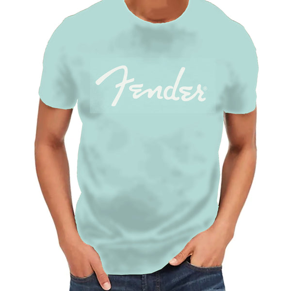 Fender Spaghetti Logo T-Shirt Daphne Blue XL - 9192222606