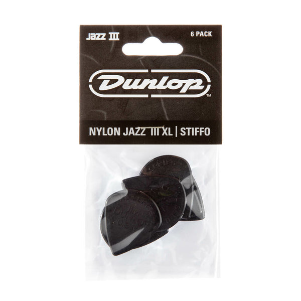 Dunlop Nylon Picks Jazz III XL Black 6 Piece Player's Pack - 47PXLS