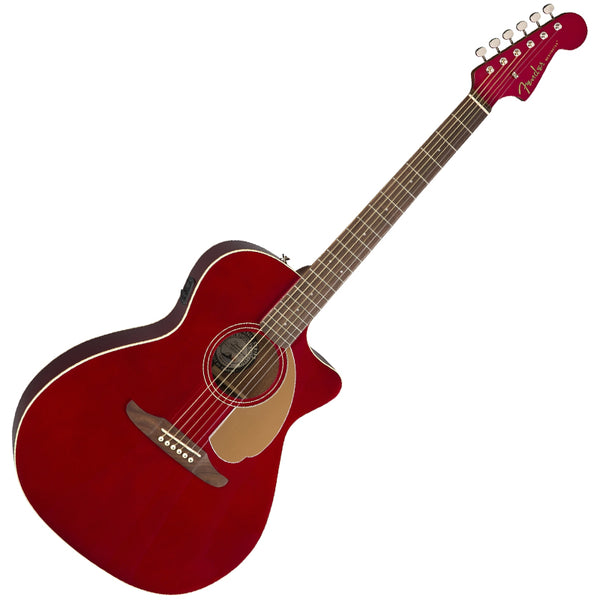 Fender Newporter Player Acoustic Electric in Candy Apple Red - 0970743009