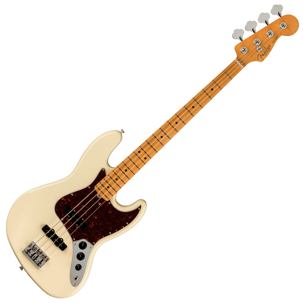 Fender American Professional II Jazz Bass Guitar Maple Olympic White w/Case - 0193972705