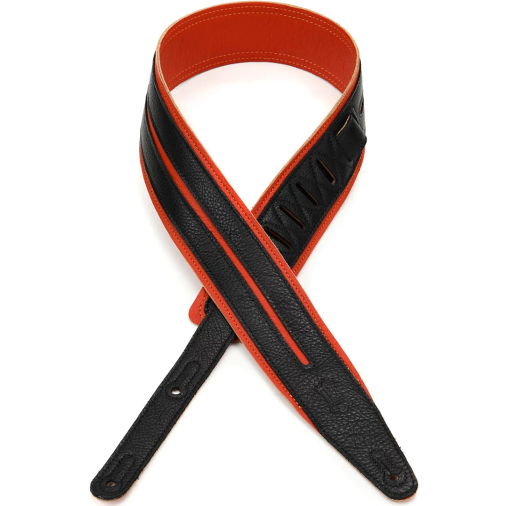 Levys 2.5" Double Racing Stripe Garment Strap Orange Black - MG317DRSORGBLK