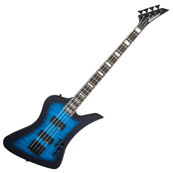 Jackson JS3 Kelly Bird Amaranth Fretboard Electric Bass in Trans Blue - 2919093585