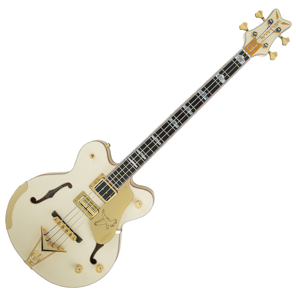 Gretsch G6136BTP Tom Petersson 4-String Electric Bass in Aged White Lacquer Guitar w/Case -