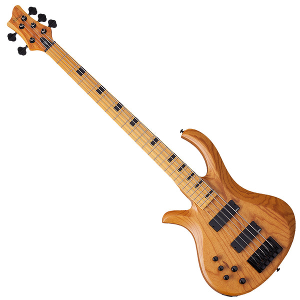 Schecter Riot Session-5 String Electric Bass Left Handed Aged Natural Satin - 2857SHC