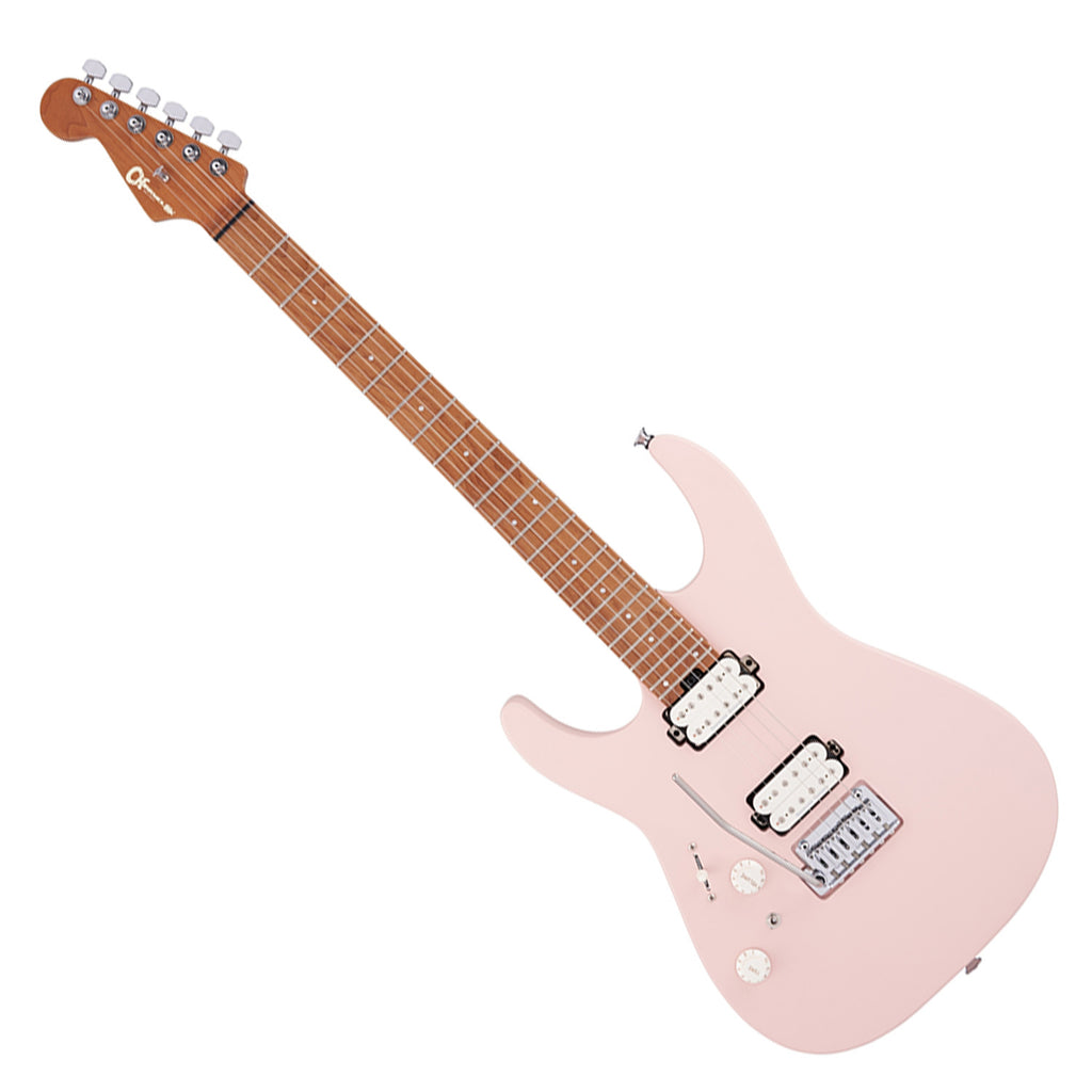 Charvel Pro Mod DK24 Electric Guitar HH 2PT Carmelized Maple Left Handed Satin Shell Pink - 2961411519